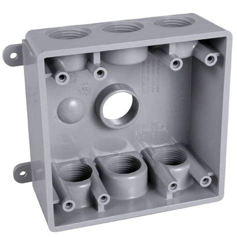 double gang junction box with holes in cover|two gang weatherproof box deep.